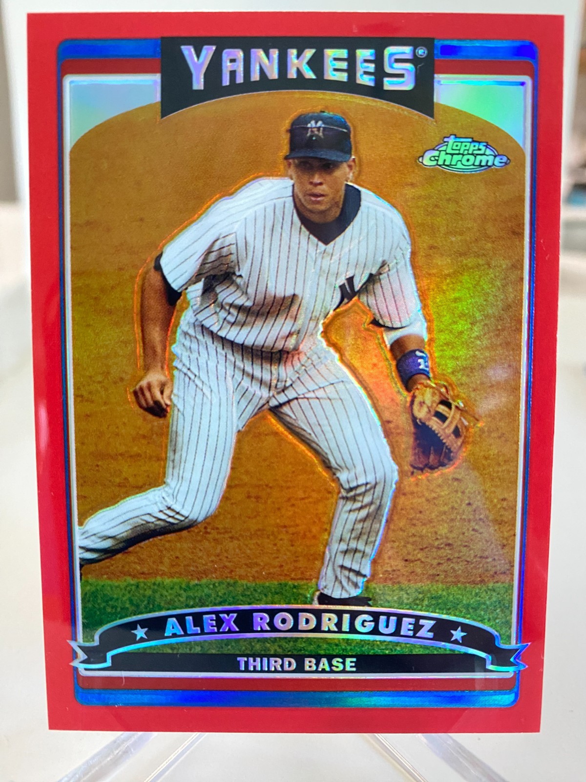 2006 Topps Chrome 'Red Refractor' Alex Rodriguez #1 serial'd 28/90