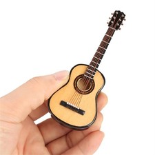 Miniature Guitar, 3.9in Wooden Tiny Guitar Decorative Model for Mini Music Or...