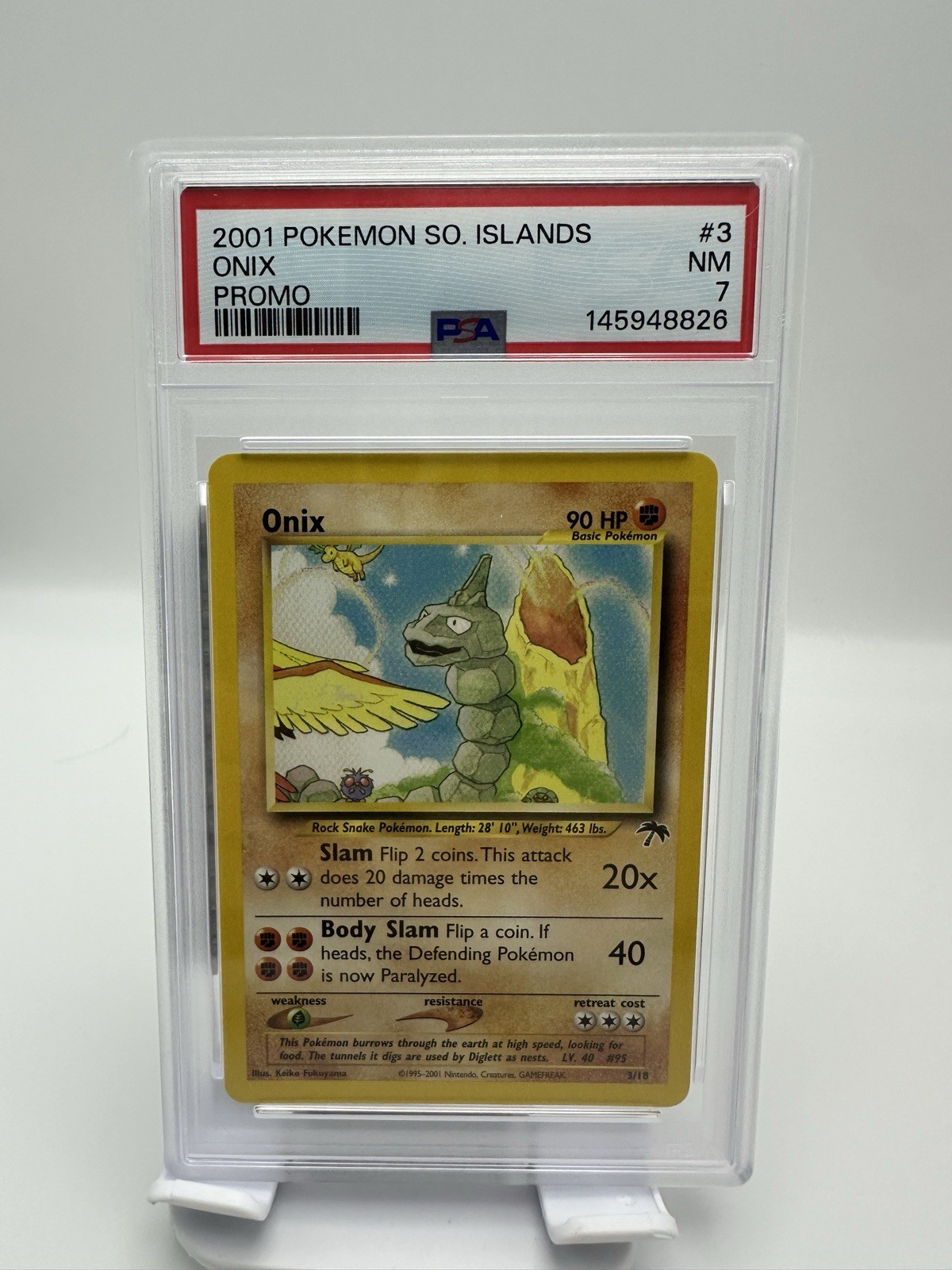 Pokémon TCG Onix Vintage 3/18 Promo Southern Islands Low Pop PSA 7