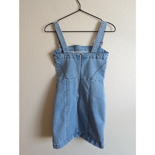 Forever 21 Womens Sz S Above Knee Denim Jumper Blue Jean Dress - Picture 4 of 4