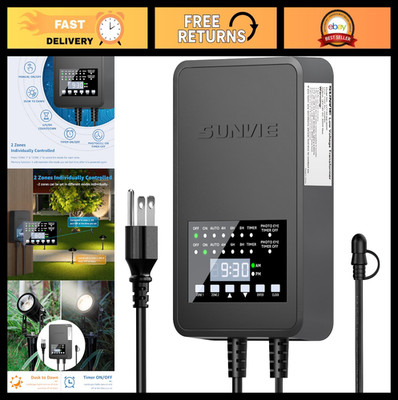 300W Low Voltage Landscape Transformer - 2 Outputs, Timer, Photocell Sensor, Wea