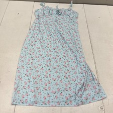 Shein Blue Floral Print Sleeveless Tie Cup Midi Dress Women's Size 2X-Large NEW