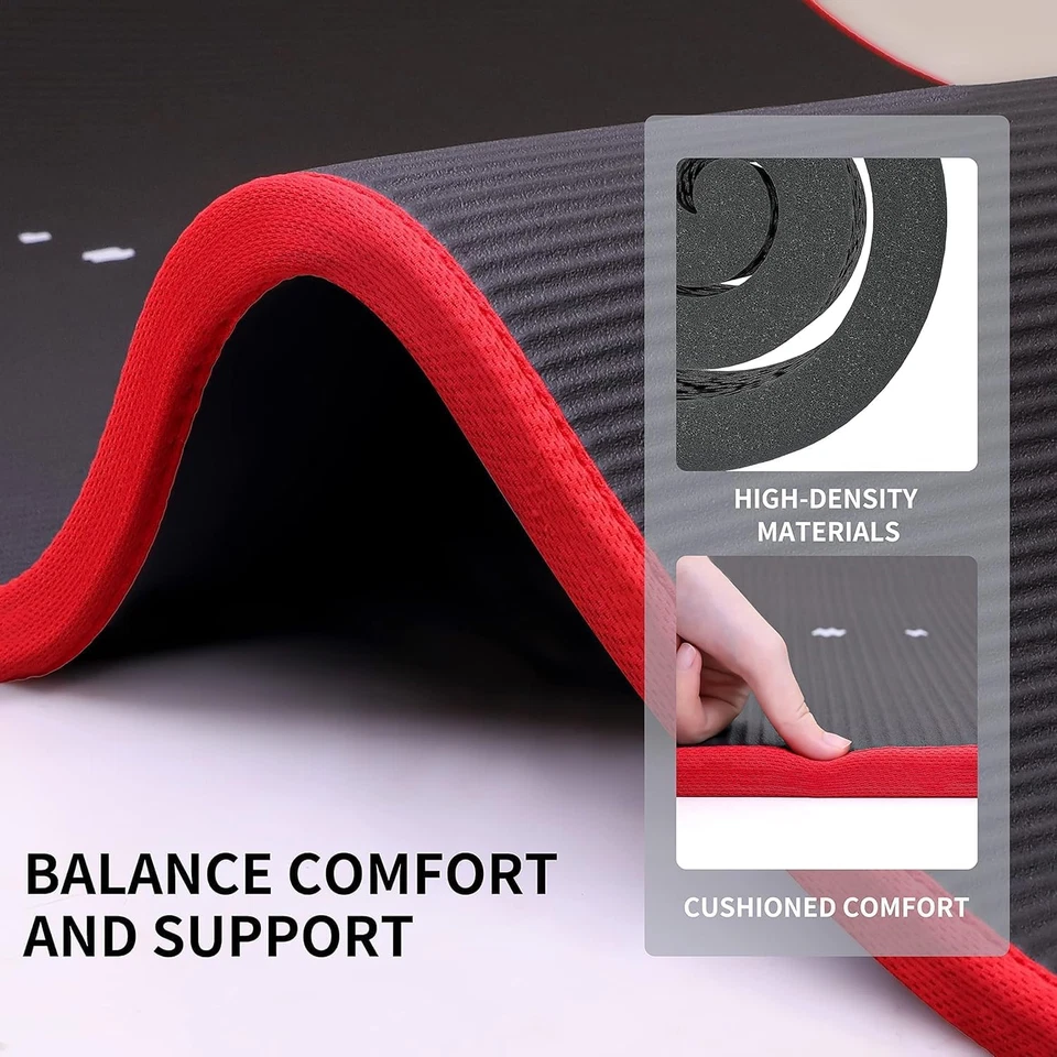 Yoga Mat Eco Friendly NBR All-Purpose 10Mm Thick Non-Slip Exercise Mat High Dens - Image 4 of 4