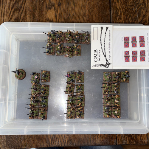 15mm ACW Pro Painted Confederate Infantry 34 stands (Fire and Fury Base) (3/4x1)