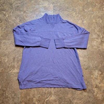 L.L. Bean Softflex Mock Neck Pullover Womens Large L Purple Long Sleeve Stretch