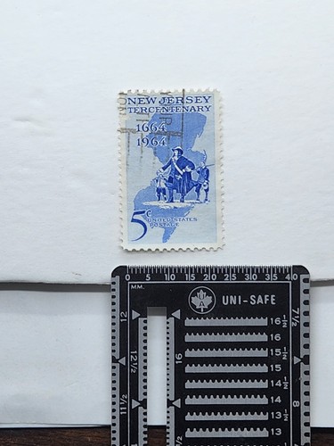 NEW JERSEY TERCENTENARY 5 Cent Single Stamp-SCOTT # 1247- Used - Picture 2 of 3