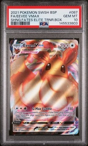 2021 POKEMON BLACK STAR PROMO #087 EEVEE VMAX SHNG.FATES ELITE TRNR.BOX PSA 10