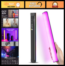 RGB Video Light Wand - 114 LEDs, Magnetic Tube, 2500K-9000K CCT, 20 Scene Modes,