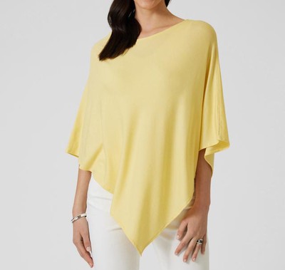 Poncho gelb One Size Damen Frühlings-Poncho Überwurf Jersey Einheitsgröße  V29