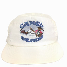 Vtg Joe Camel Beach Hat Cigarettes Tobacco Golf Vacation Nylon Snapback Ball Cap