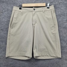 Lululemon Shorts Mens 30 Beige Chino Flat Front Casual Stretch 9 Inseam