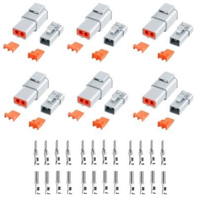 48 PCS Deutsch DTP Connector Kit 2 Pin Automotive Waterproof Connectors 6 sets