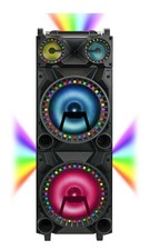 QFX PBX-1212 2 x 12" Party Speaker Bluetooth USB/SD/FM 3-Disco Lts- 18,500watts