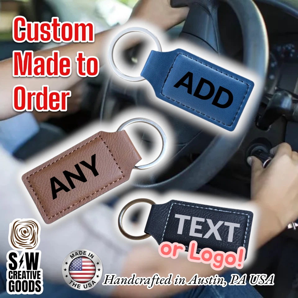 Custom Keychain Keyring Fob Luggage Bag Tag Personalized Name Monogram Logo - Imagem 3 de 4