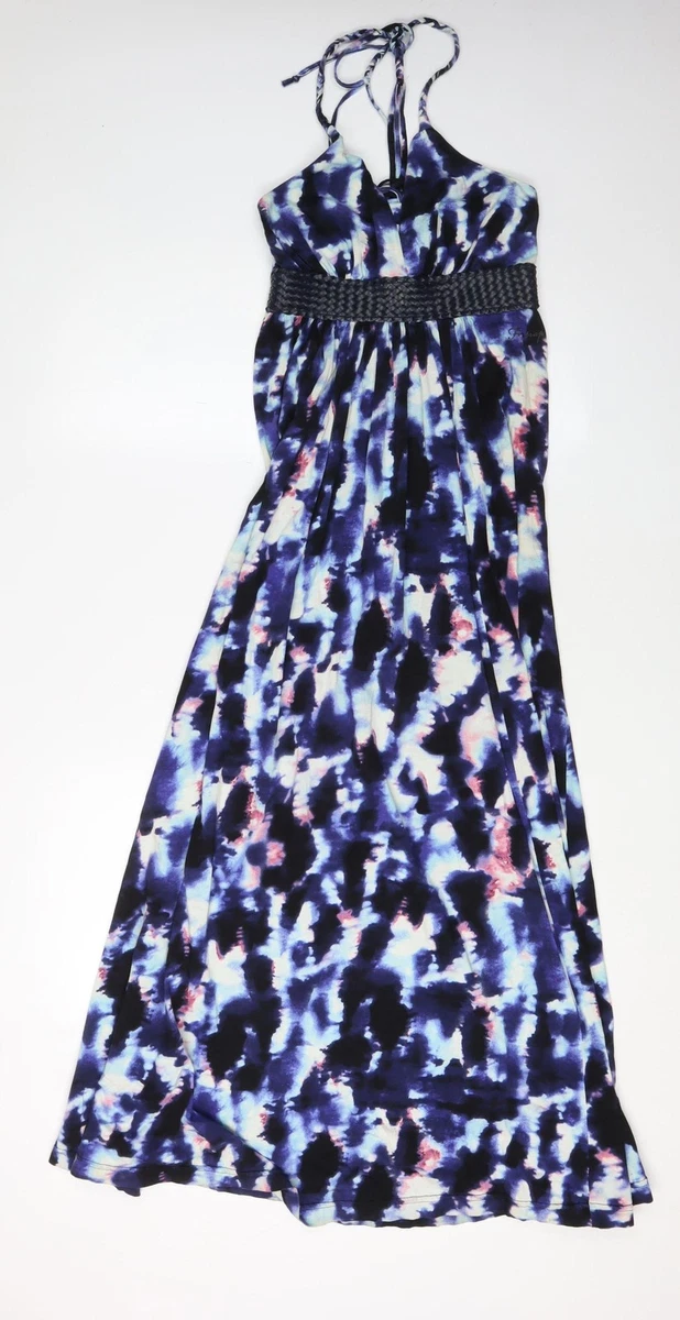 womens blue maxi dress Adrianna Papell Floral Embroidered Maxi Dress With Flutter Sleeves