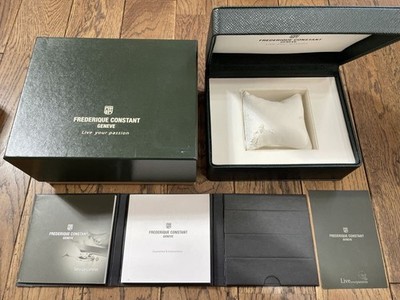 VINTAGE ORIGINAL FREDERIQUE CONSTANT Uhrenbox Etui Schwarz Booklet 260128005yA