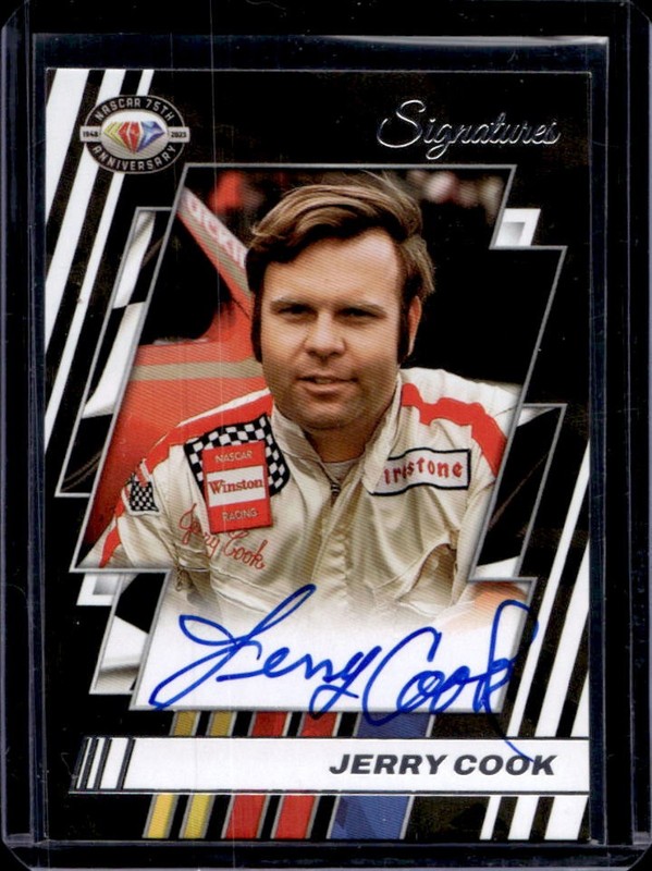 2023 Panini Prime Jerry Cook NASCAR 75th Anniversary Signatures Auto #75-JC