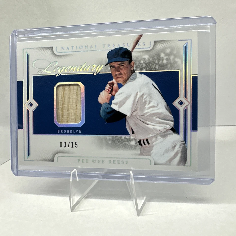2024 Panini National Treasures Pee Wee Reese Bat Relic 3/15 🔥 Brooklyn 🔥 Foto 2 de 4
