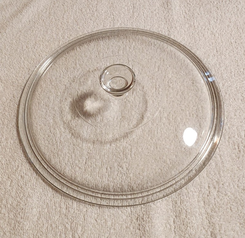 Pyrex Round Clear Glass Cooking Lid Corning Skillets Pyrex 9.5" OD 8.75" ID