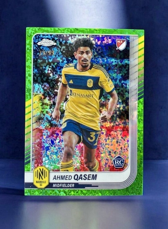 2025 Topps Chrome MLS AHMED QASEM Green Mini-Diamonds Refractor /99 RC #164