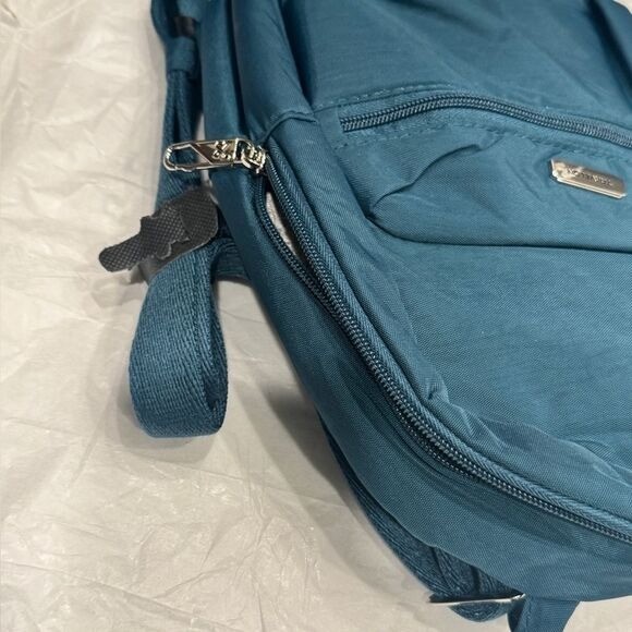 Travelon Anti-Theft Essentials Backpack Teal Peacock RFID Pockets LED Travel bag thumbnail 12