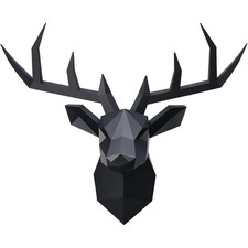 Hirschkopf Wanddeko Geometrisch 3D Harz Wandbild Tierkopf Skulptur Wohnzimmer