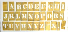 Vintage Reese's Brass Stencils Interlocking 2" Letters Only w Box