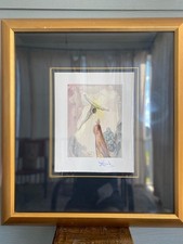 Salvador Dali origi woodblock, Signed, Christ's Apparition, Paradiso, Canto 14