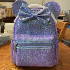 Disney Minnie Mouse Purple Sequin Loungefly Backpack
