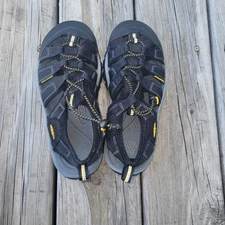 Keen Hiking Sandal Women Closed Toe Black Yellow Water Washable Size 6.5