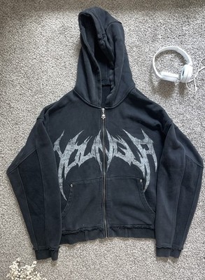 RARE YoungLA 5136 The Villain Hoodie Zip Up Men s Large Black Great Condition