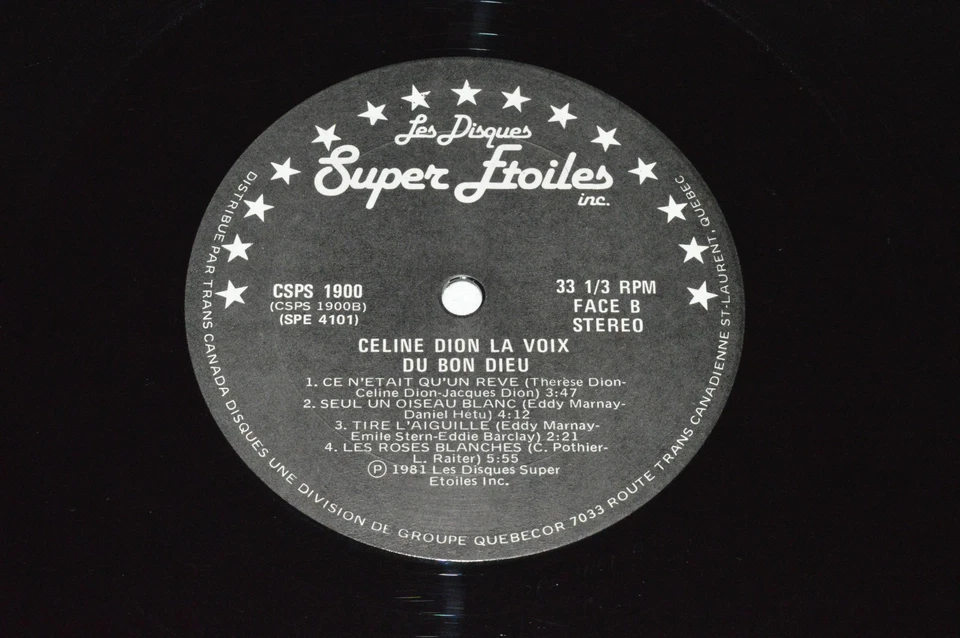 CELINE DION La Voix du bon Dieu LP 1981 Super Etoiles CSPS-1900 VG/VG Vinyl - Image 4 of 4
