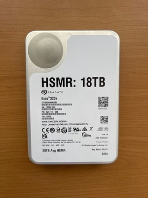 Seagate Exos X20z HSMR  18TB Hard Drive 7.2K SATA 6Gb/s 3.5in