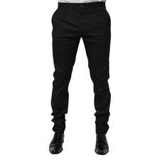 DOLCE & GABBANA Pants Black Cotton Formal Dress Men Trouser IT50/W36/L 2330usd