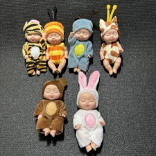 6 Pcs Mini Baby Dolls Small Baby Doll Mini Reborn Baby Dolls With Animal Clothes