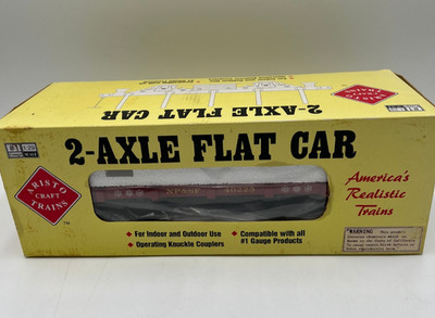 Aristo-Craft G Scale North Pole & Snow NP&SF 2-Axle Flat Car with Stakes #40225