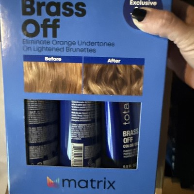 Matrix Brass Off Color Obsessed Toning Haircare Set 3 products 