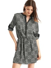 Gap Black Paisley Popover Shirtdress Dress #460153 NWT! M Medium