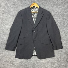 Banana Republic Mens 42S Gray Black Pinstripe Cotton Blazer Sport Coat 2 Button