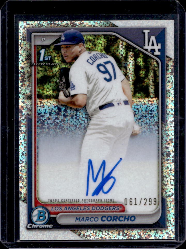 2024 Bowman Chrome Marco Corcho Auto Speckle Refractor 1st #61/299