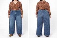 2 Aeropostale High Rise Wide Leg Jeans Womens 20 Dark Light Wash 100 Cotton