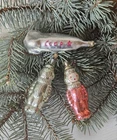 Lot of 3 Christmas Tree Glass Decoration Toys Rocket And Astronauts Space USSR