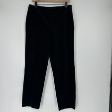 Talbots Women's Black Velvet Classic Side Zip Slim Pants Size 10