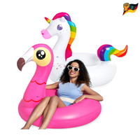 Flamingo Aufblasbare Luftmatratze 50Cm Schwimmtier Glitzer Pool Sommer Spielzeug