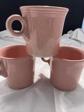 Fiesta-ware Tapered coffee MUG peony pink  15OZ LOT Of 3 —-retired 2018