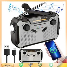 Solar Kurbelradio 2500mAh Notfallradio mit USB Ladestation Taschenlampe LED
