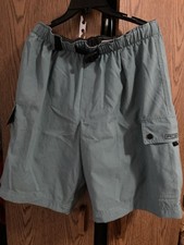 VTG Nike ACG Cargo Shorts Outdoor Hiking Lightweight Buckle Green L Gorpcore Y2K