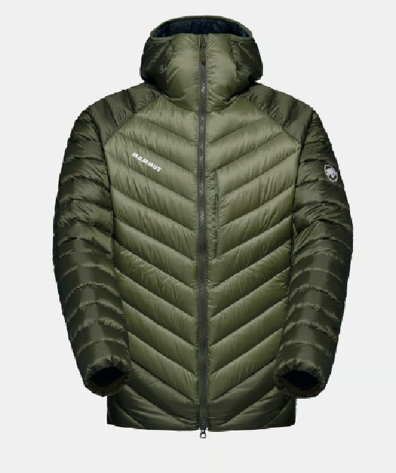 $359! NUEVO RARO Chaqueta con Capucha Mammut Broad Peak IN Para Hombre - Verde Pantano - M