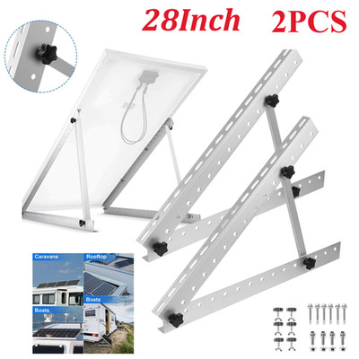 2PCS Solar Panel RV Tilt Mount 28inch Brackets Roof Flat Surface Adjustable Fram