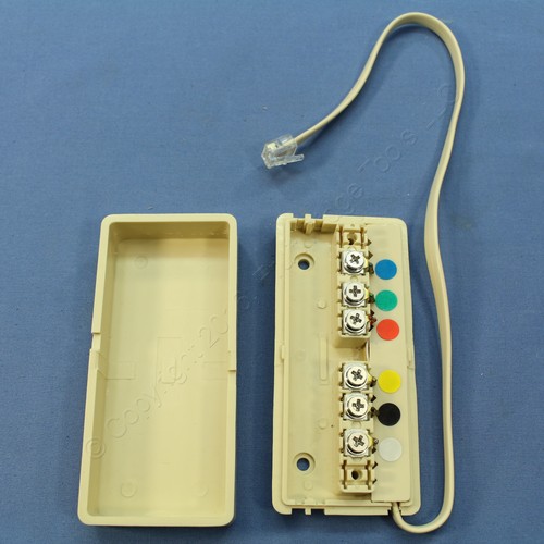 10 Leviton Ivory 4-liniowy telefon telefon skrzynki zaciskowe 6-przewodowe C2618-I - Zdjęcie 5 z 5